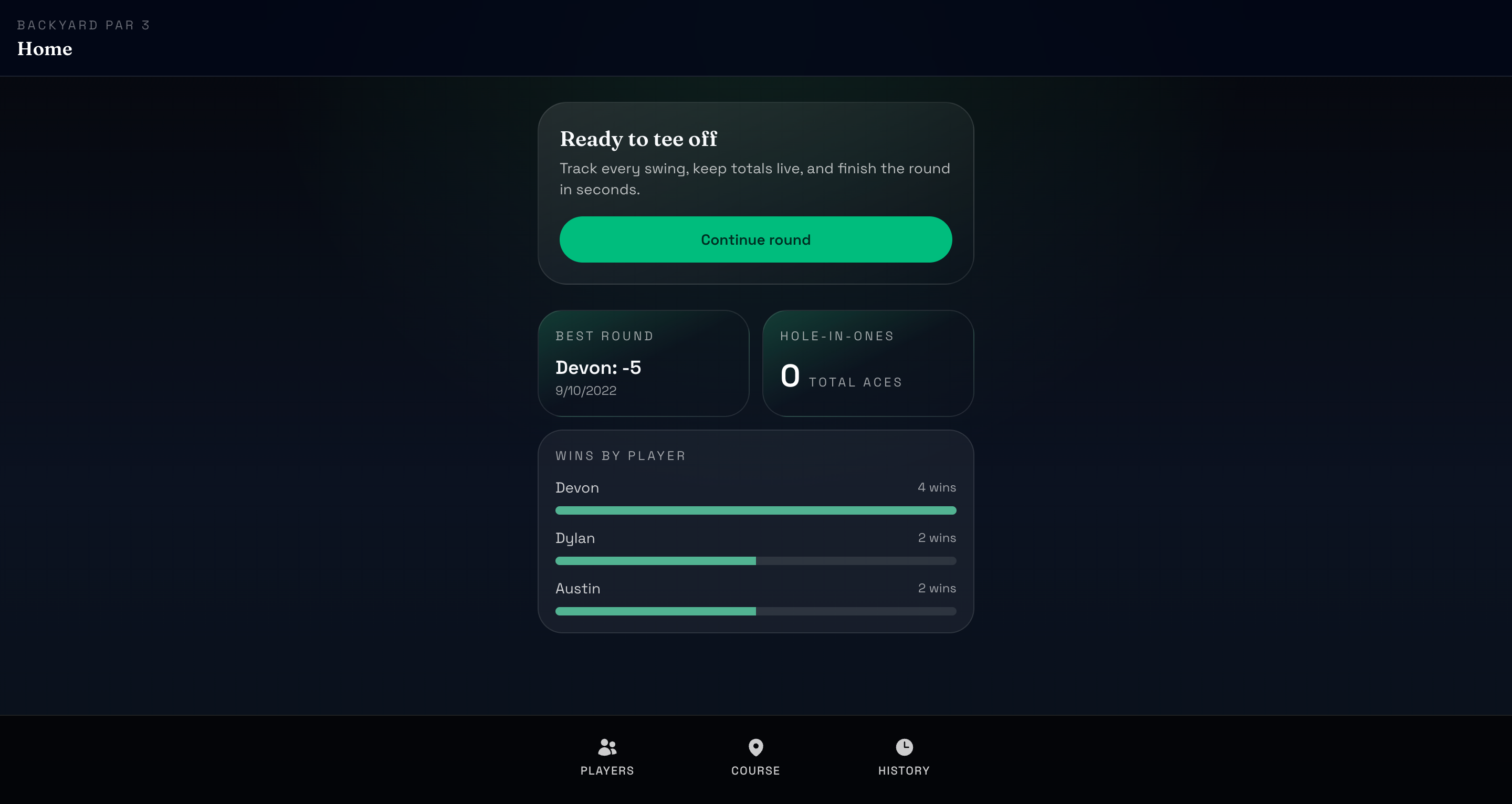 Backyard Par 3 app preview